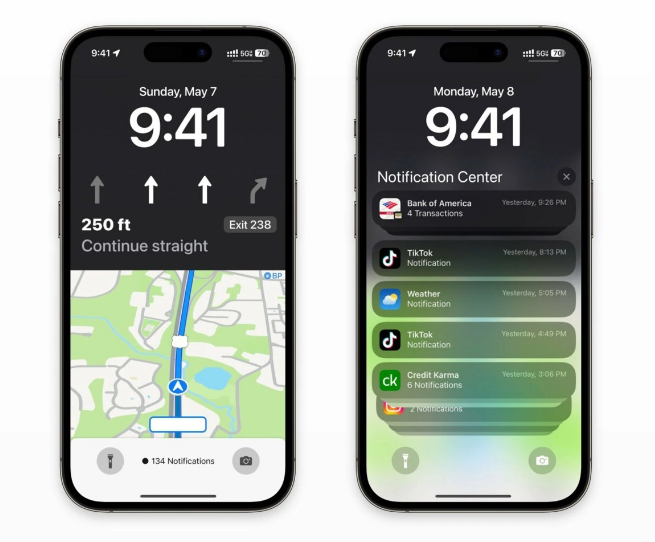 宁津苹果维修服务分享iOS17锁屏地图导航半屏显示长什么样 